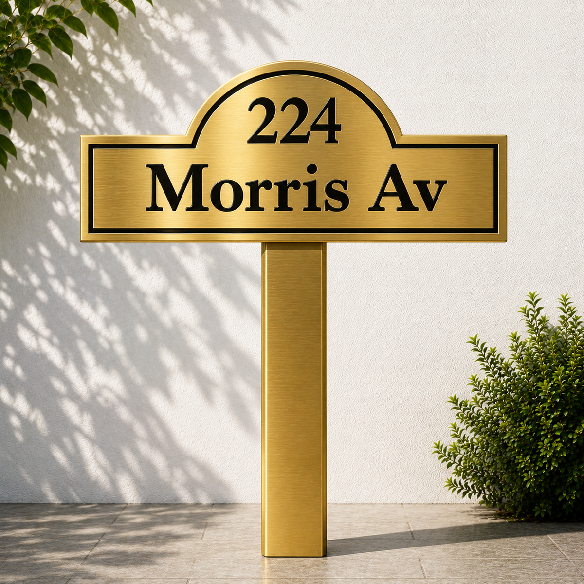 Custom PVC Yard Address Sign – Personalized House Number Sign with Stake (shape G)