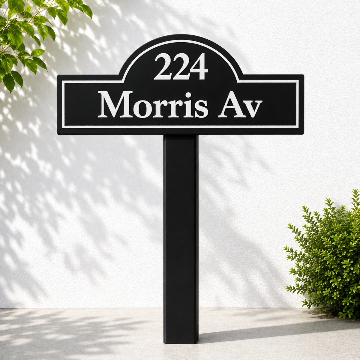 Custom PVC Yard Address Sign – Personalized House Number Sign with Stake (shape G)