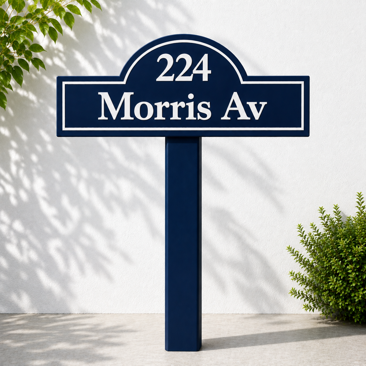 Custom PVC Yard Address Sign – Personalized House Number Sign with Stake (shape G)