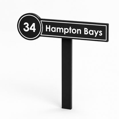 Custom PVC Yard Address Sign – Personalized House Number Sign with Stake (shape I)