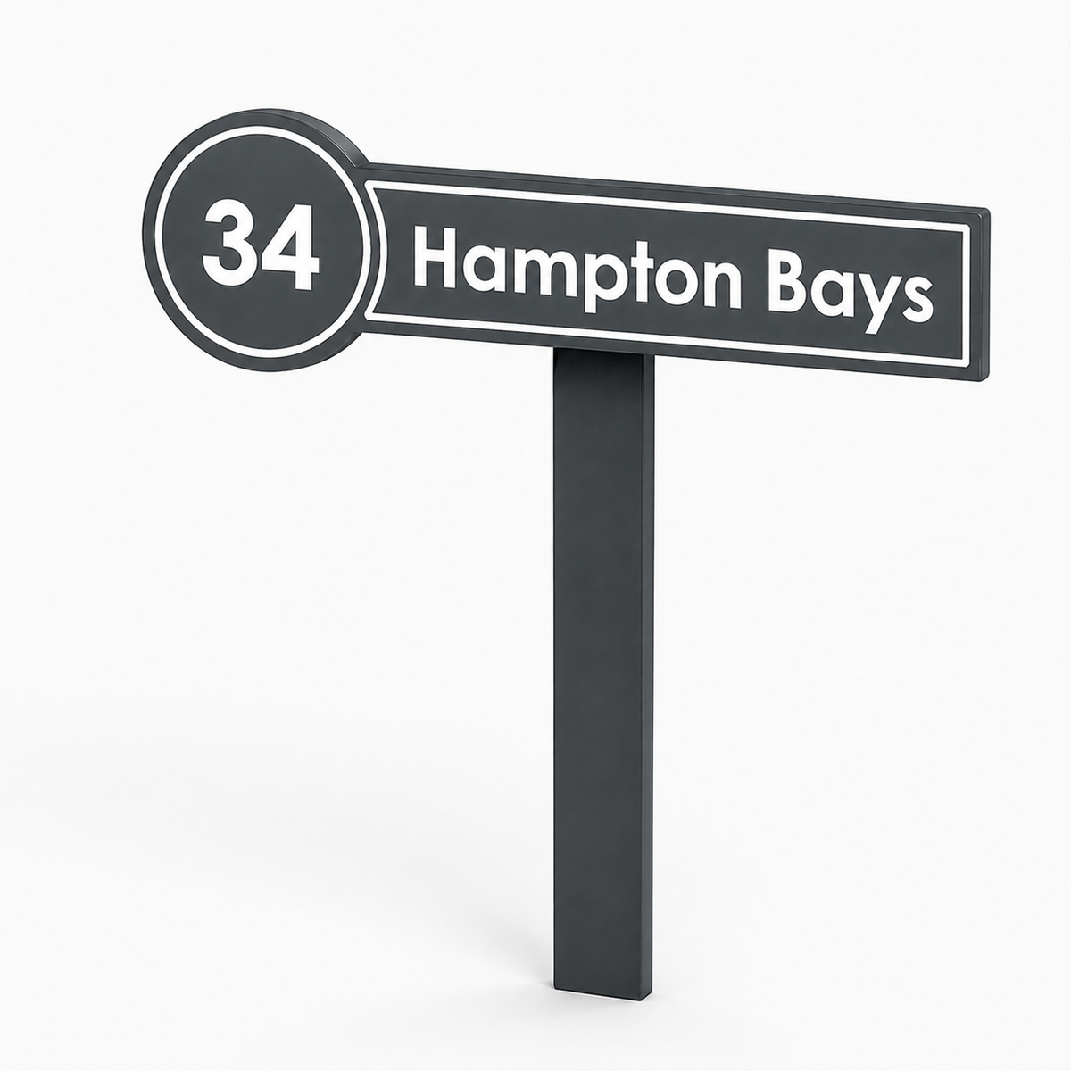 Custom PVC Yard Address Sign – Personalized House Number Sign with Stake (shape I)