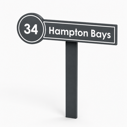 Custom PVC Yard Address Sign – Personalized House Number Sign with Stake (shape I)