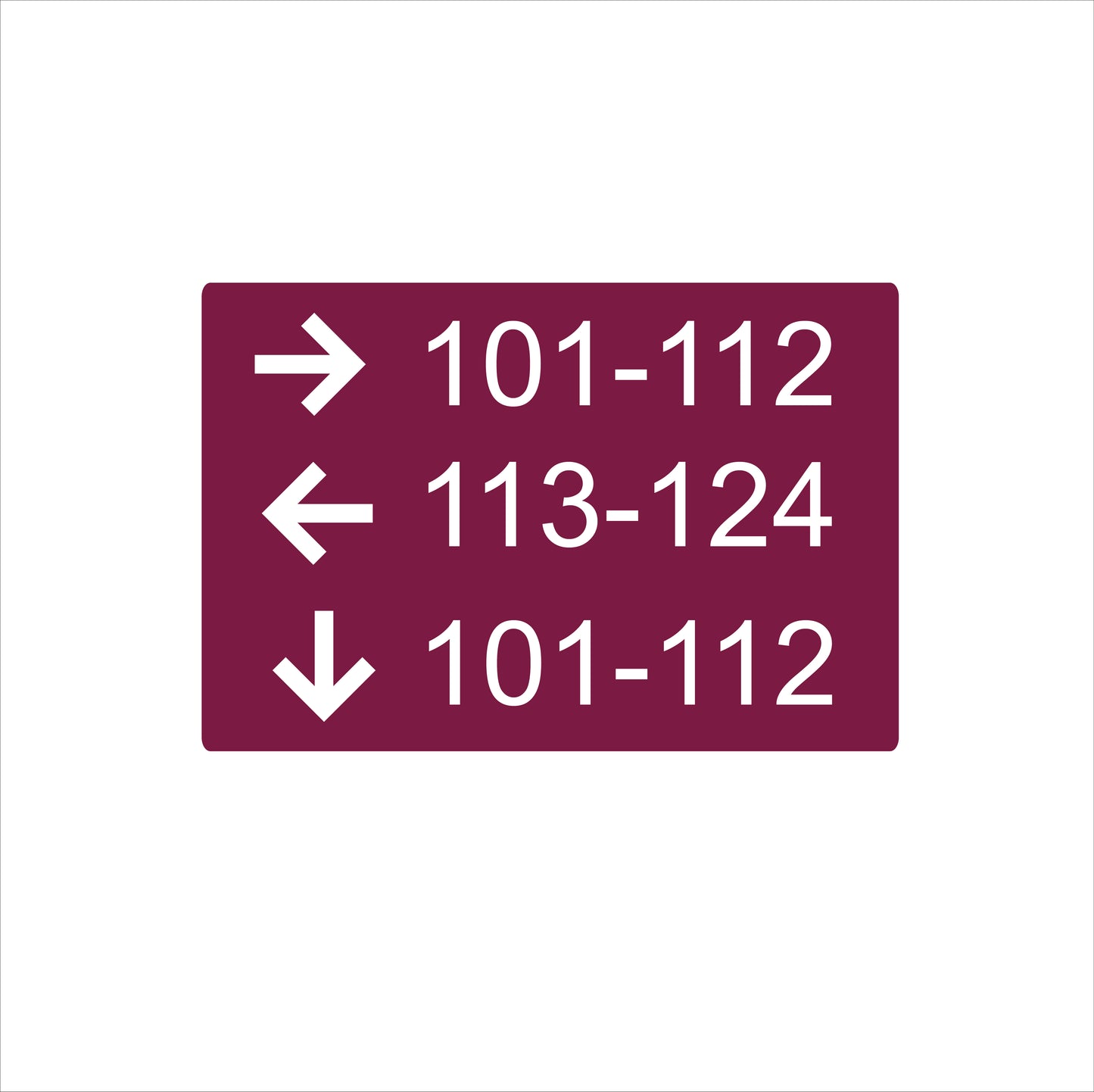 Three Lines informational sign-short format-braile- 9’’w x 6.5’’h