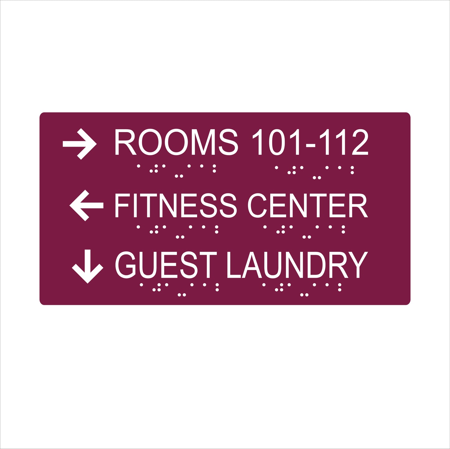 Three Lines informational sign-wide format-braile-12.5’’w x 7.5’’w