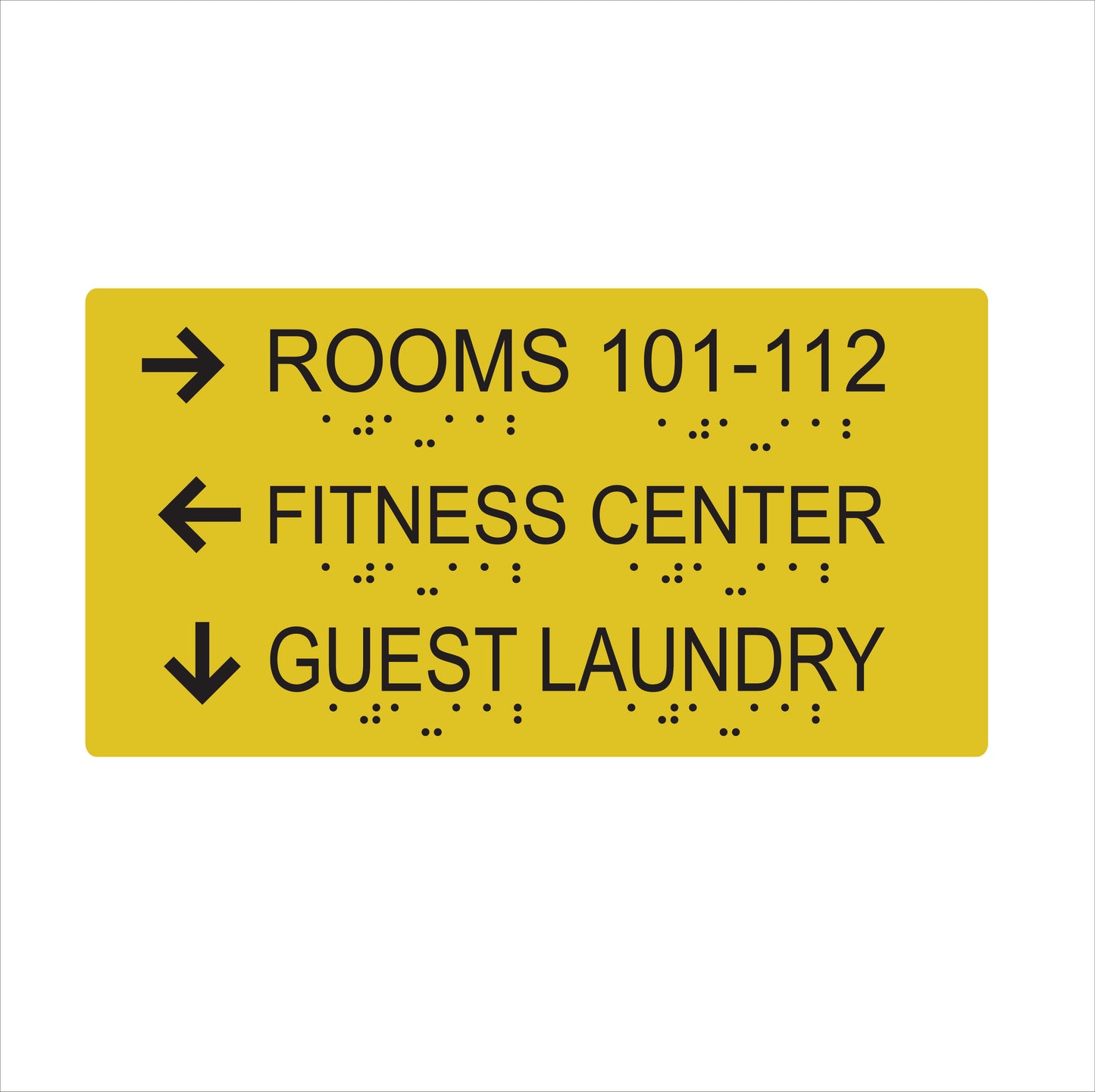 Three Lines informational sign-wide format-braile-12.5’’w x 7.5’’w