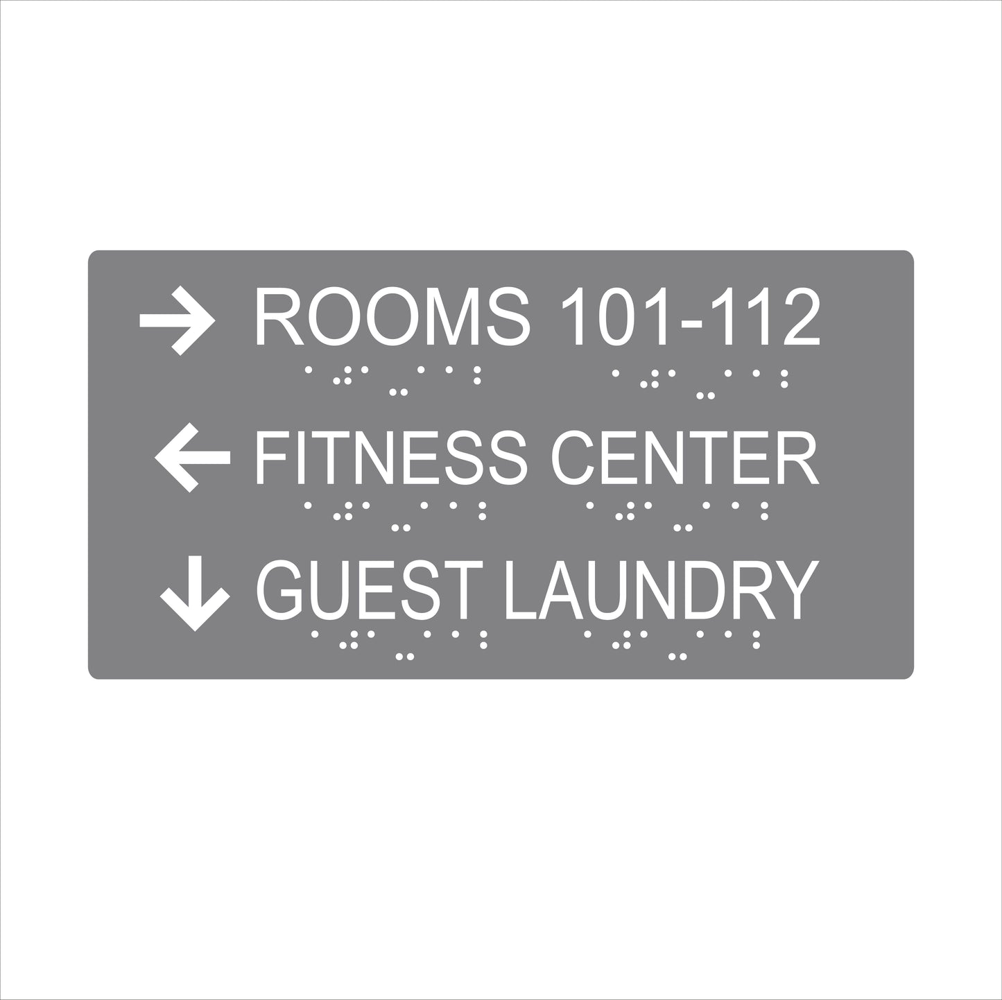 Three Lines informational sign-wide format-braile-12.5’’w x 7.5’’w