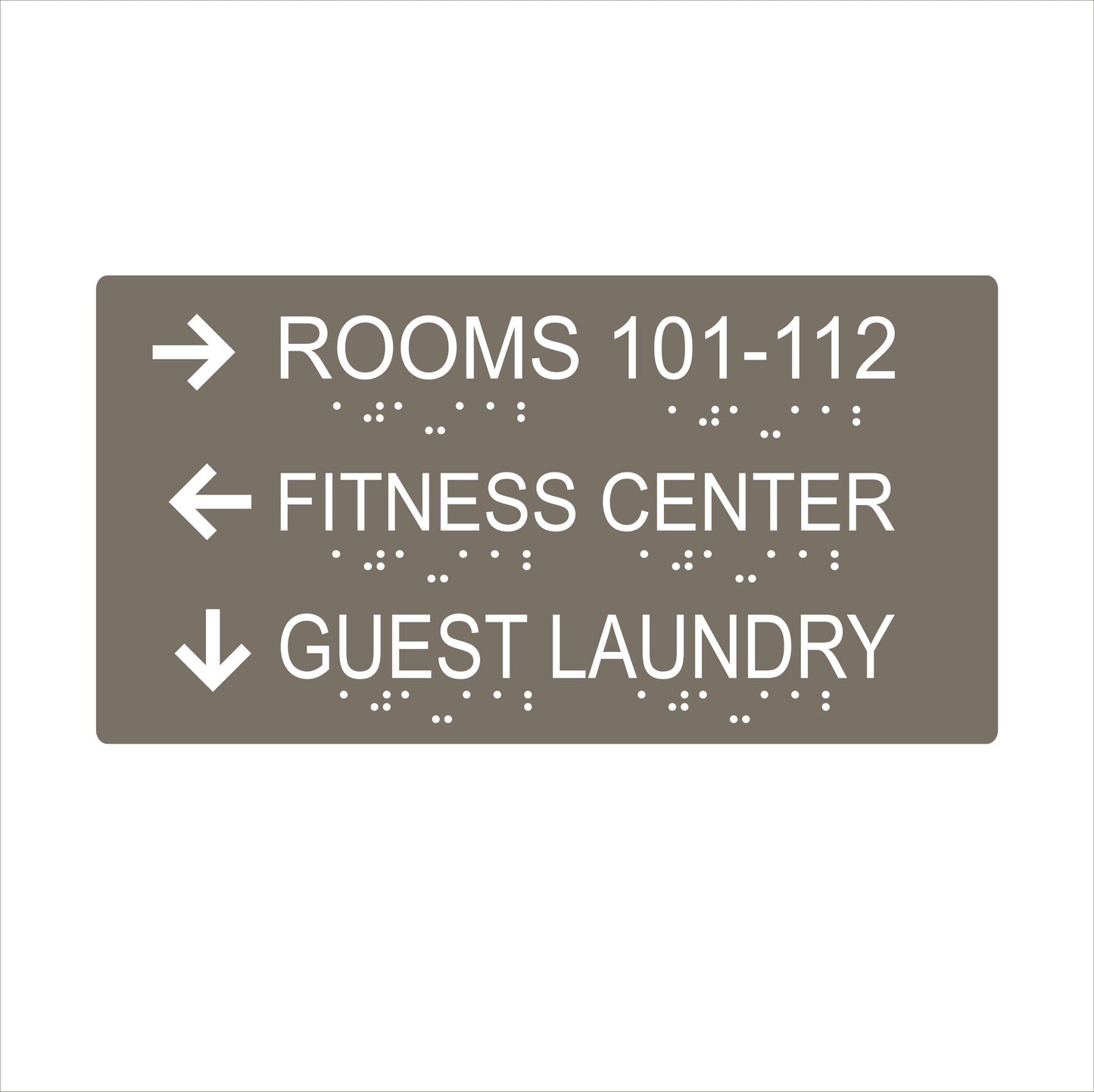 Three Lines informational sign-wide format-braile-12.5’’w x 7.5’’w