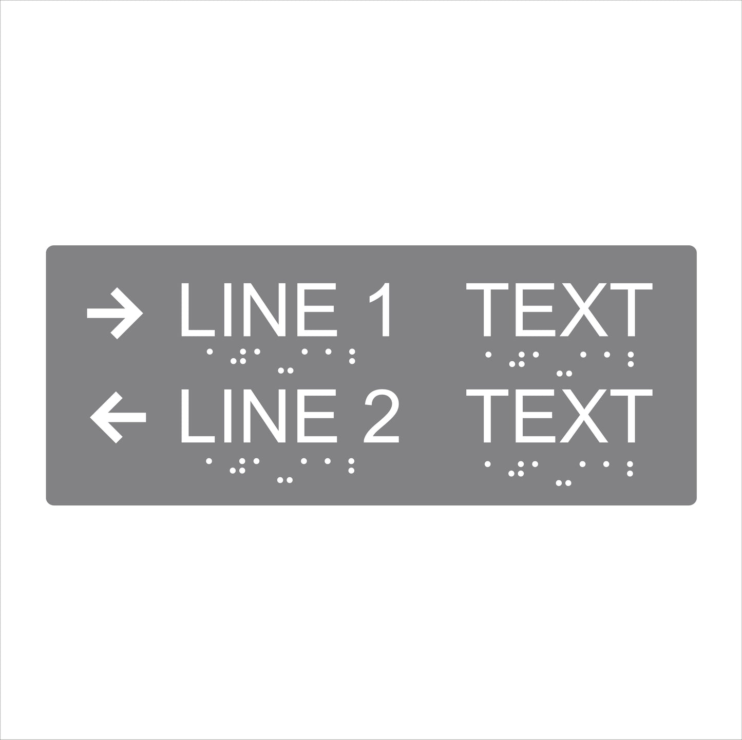 Two Lines informational sign-wide format-braile-11.5’’w x 5’’H