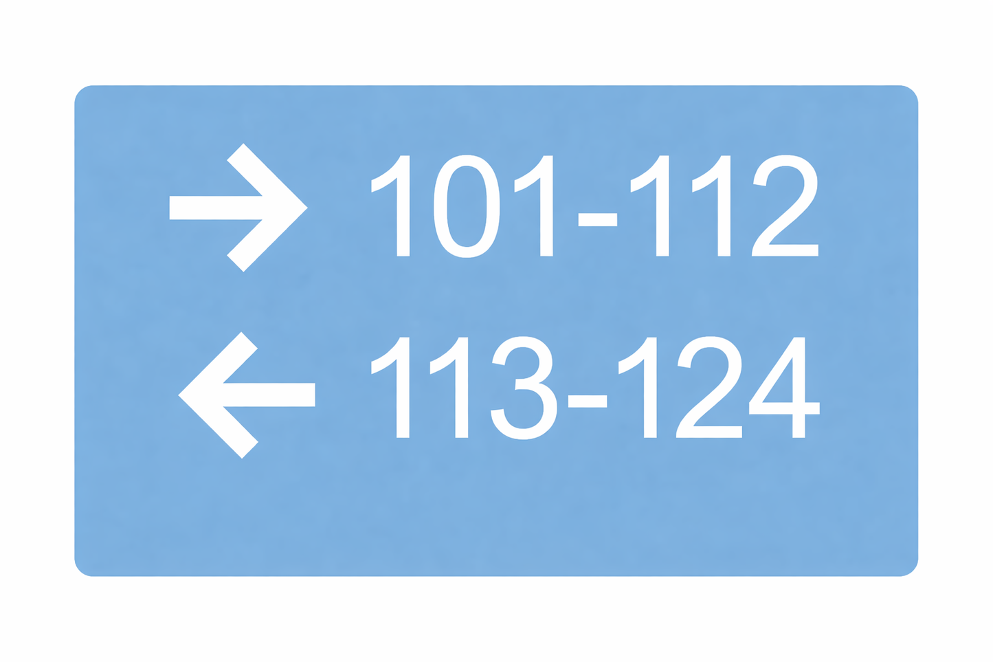 Two Lines informational sign-short format-braile- 7.5’’w x 4.5’’h