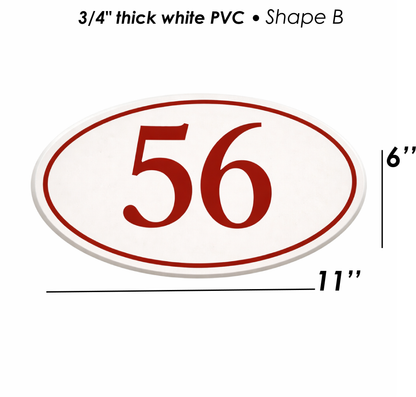 Custom PVC Yard Address Sign – Personalized House Number Sign with Stake (shape B)