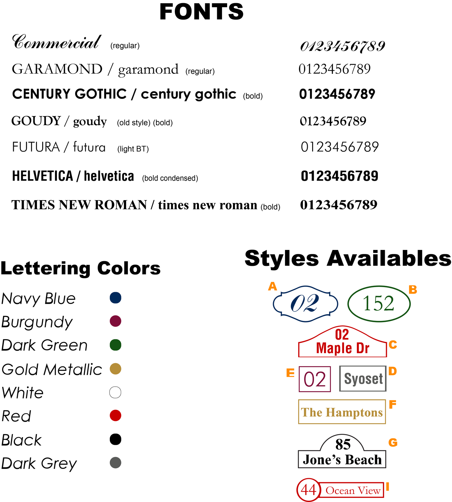 Custom PVC Yard Address Sign – Personalized House Number Sign with Stake (shape E)