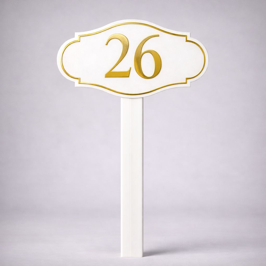 Custom PVC Yard Address Sign – Personalized House Number Sign with Stake (shape A)