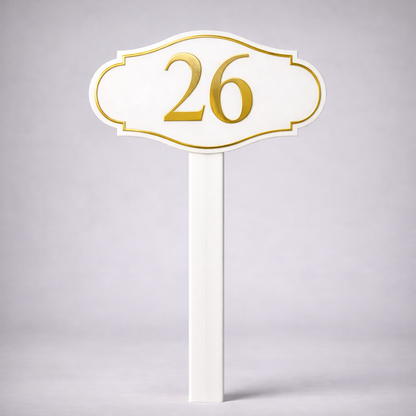 Custom PVC Yard Address Sign – Personalized House Number Sign with Stake (shape A)