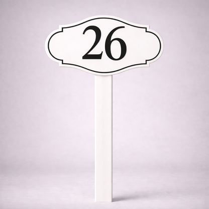 Custom PVC Yard Address Sign – Personalized House Number Sign with Stake (shape A)
