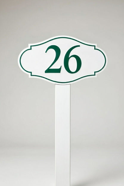 Custom PVC Yard Address Sign – Personalized House Number Sign with Stake (shape A)