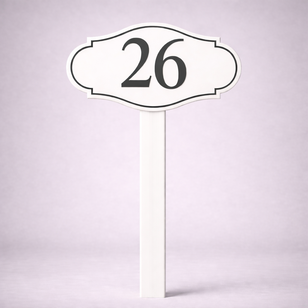 Custom PVC Yard Address Sign – Personalized House Number Sign with Stake (shape A)