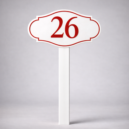 Custom PVC Yard Address Sign – Personalized House Number Sign with Stake (shape A)