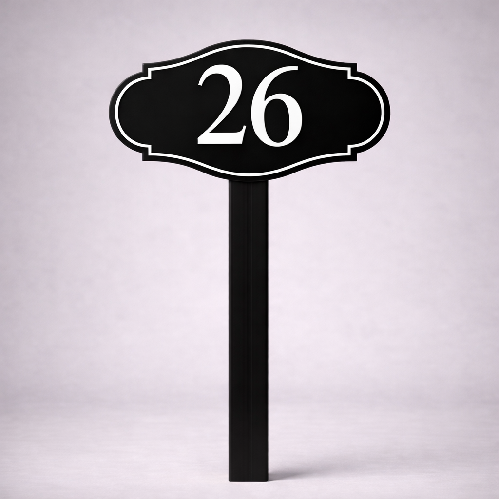 Custom PVC Yard Address Sign – Personalized House Number Sign with Stake (shape A)