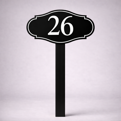 Custom PVC Yard Address Sign – Personalized House Number Sign with Stake (shape A)