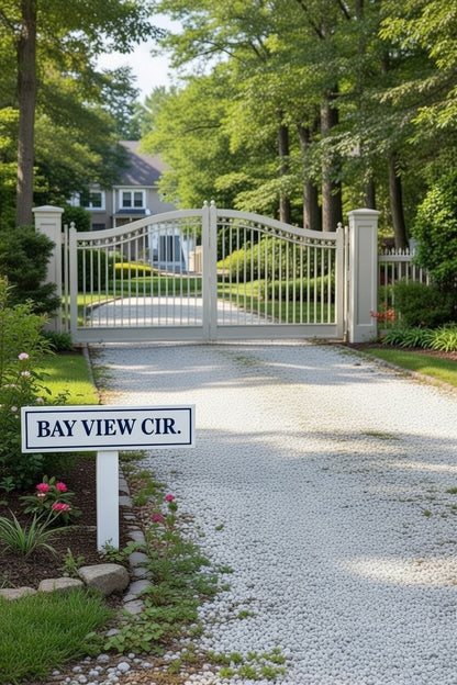 Custom PVC Yard Address Sign – Personalized House Number Sign with Stake (shape F)