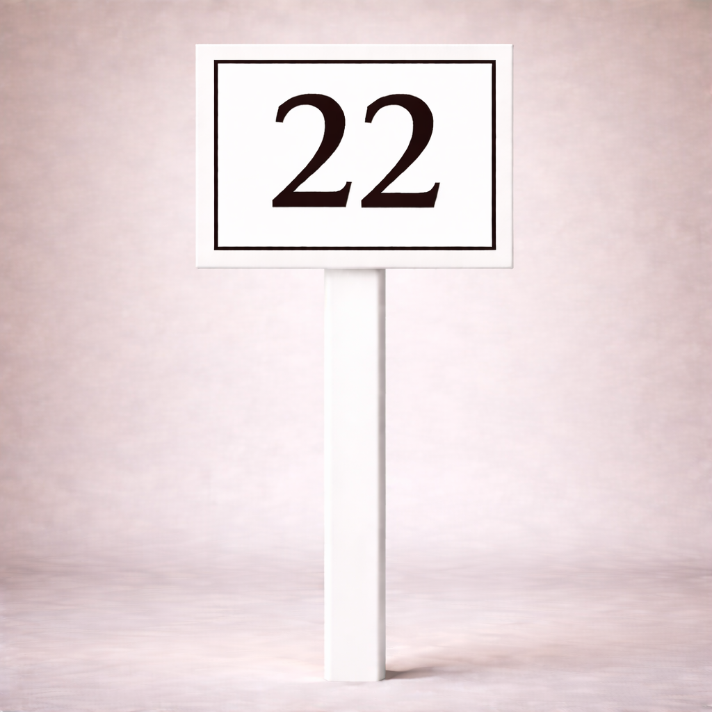 Custom PVC Yard Address Sign – Personalized House Number Sign with Stake (shape E)