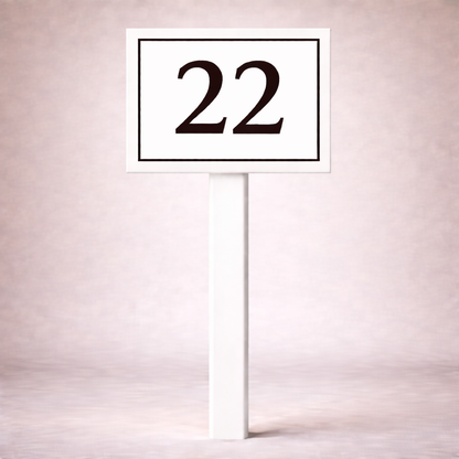 Custom PVC Yard Address Sign – Personalized House Number Sign with Stake (shape E)