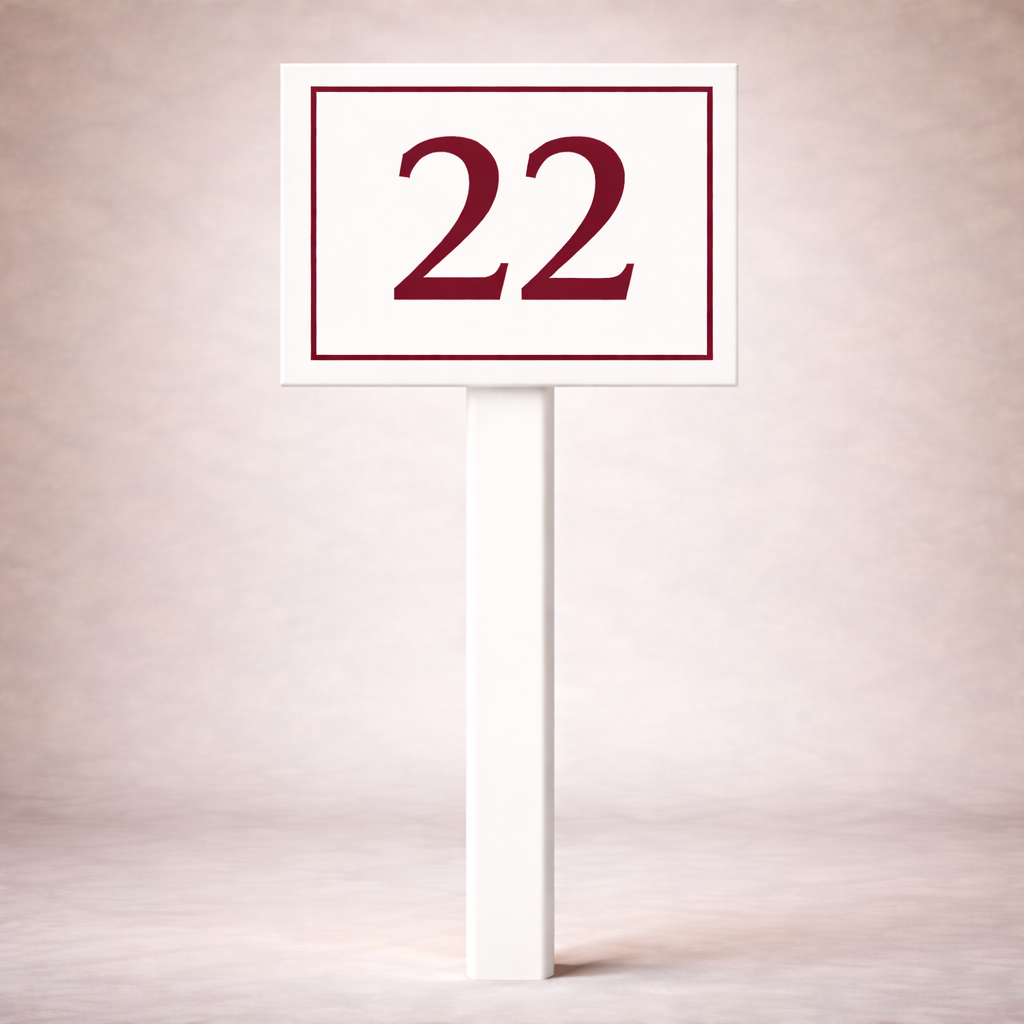 Custom PVC Yard Address Sign – Personalized House Number Sign with Stake (shape E)