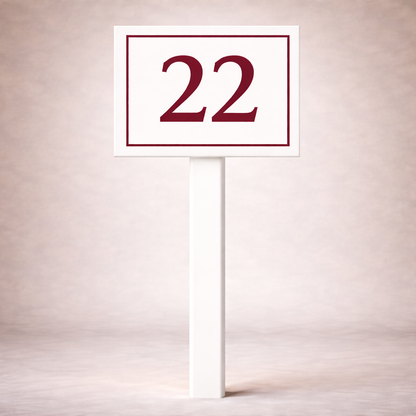 Custom PVC Yard Address Sign – Personalized House Number Sign with Stake (shape E)