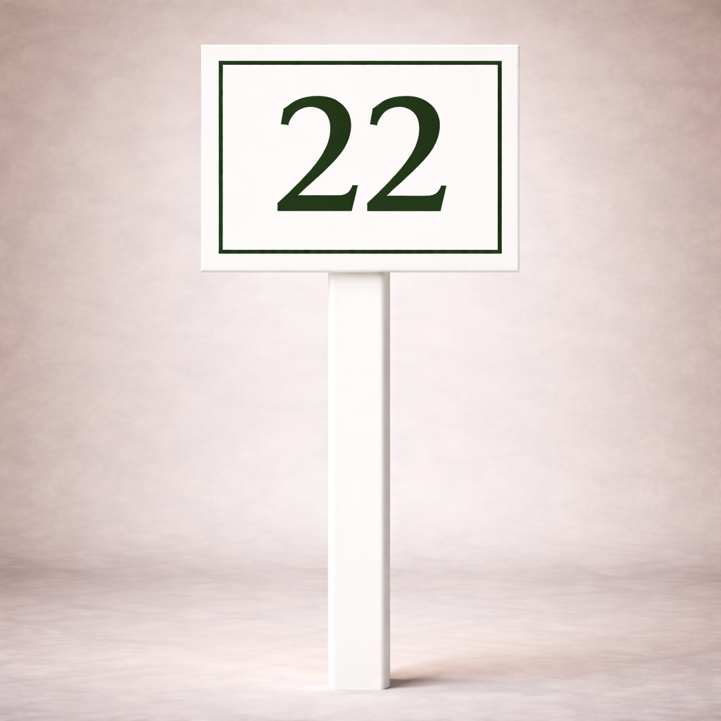 Custom PVC Yard Address Sign – Personalized House Number Sign with Stake (shape E)