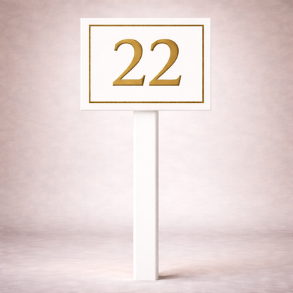Custom PVC Yard Address Sign – Personalized House Number Sign with Stake (shape E)