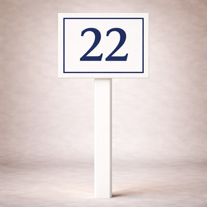 Custom PVC Yard Address Sign – Personalized House Number Sign with Stake (shape E)