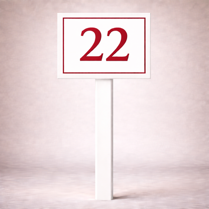 Custom PVC Yard Address Sign – Personalized House Number Sign with Stake (shape E)