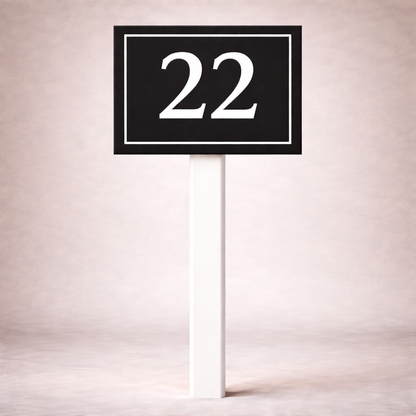 Custom PVC Yard Address Sign – Personalized House Number Sign with Stake (shape E)