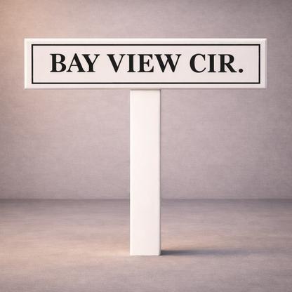 Custom PVC Yard Address Sign – Personalized House Number Sign with Stake (shape F)