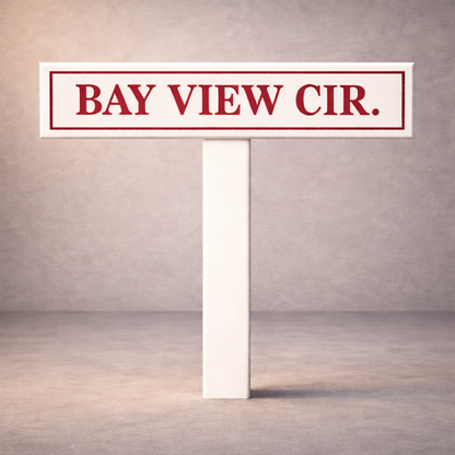 Custom PVC Yard Address Sign – Personalized House Number Sign with Stake (shape F)