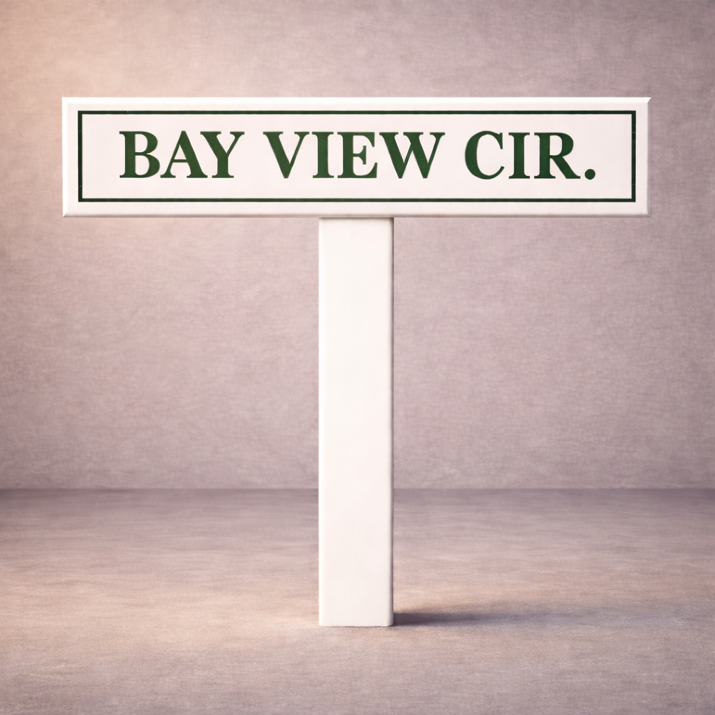 Custom PVC Yard Address Sign – Personalized House Number Sign with Stake (shape F)