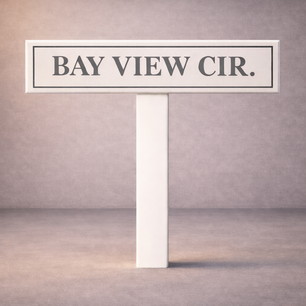 Custom PVC Yard Address Sign – Personalized House Number Sign with Stake (shape F)