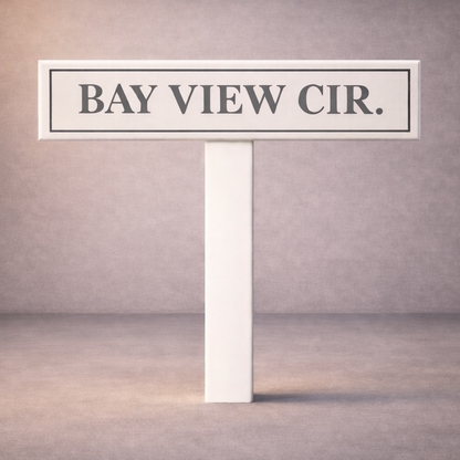 Custom PVC Yard Address Sign – Personalized House Number Sign with Stake (shape F)