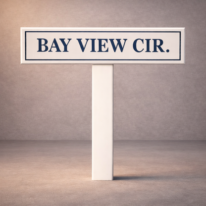 Custom PVC Yard Address Sign – Personalized House Number Sign with Stake (shape F)