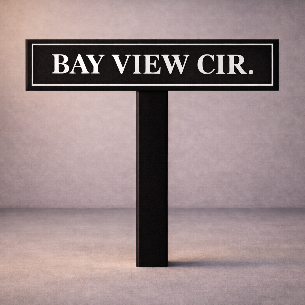 Custom PVC Yard Address Sign – Personalized House Number Sign with Stake (shape F)