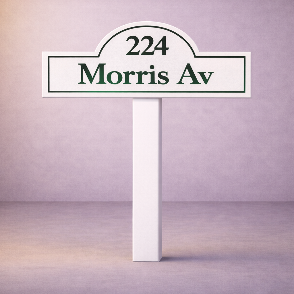 Custom PVC Yard Address Sign – Personalized House Number Sign with Stake (shape G)