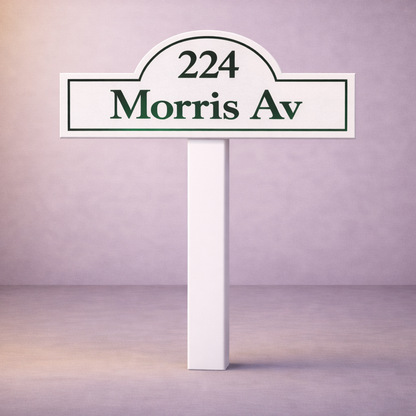 Custom PVC Yard Address Sign – Personalized House Number Sign with Stake (shape G)
