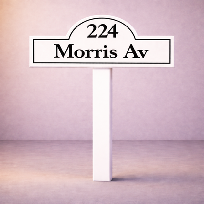 Custom PVC Yard Address Sign – Personalized House Number Sign with Stake (shape G)