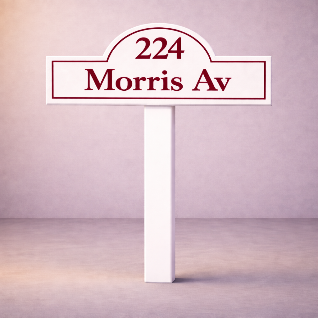 Custom PVC Yard Address Sign – Personalized House Number Sign with Stake (shape G)