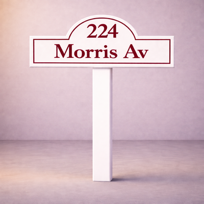 Custom PVC Yard Address Sign – Personalized House Number Sign with Stake (shape G)