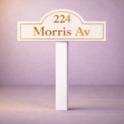 Custom PVC Yard Address Sign – Personalized House Number Sign with Stake (shape G)