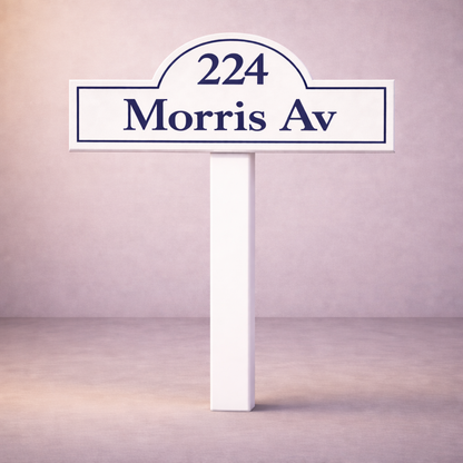 Custom PVC Yard Address Sign – Personalized House Number Sign with Stake (shape G)