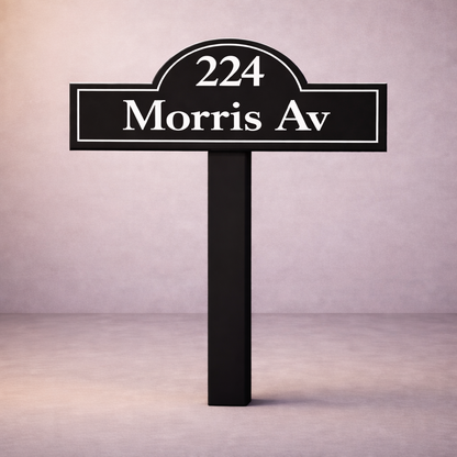 Custom PVC Yard Address Sign – Personalized House Number Sign with Stake (shape G)