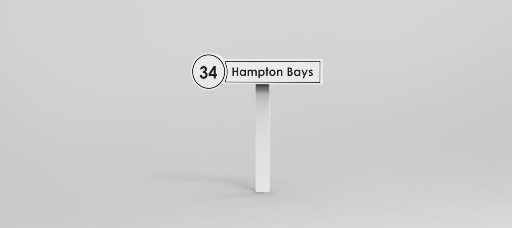Custom PVC Yard Address Sign – Personalized House Number Sign with Stake (shape I)