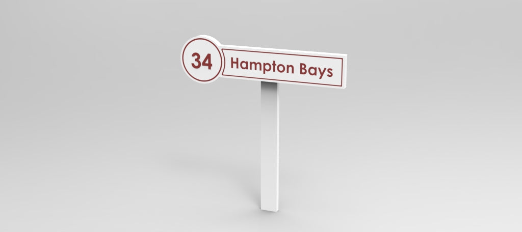 Custom PVC Yard Address Sign – Personalized House Number Sign with Stake (shape I)